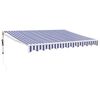 vidaXL Copertina automată retractabilă, albastru și alb, 3,5x2,5 m