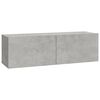 vidaXL Dulapuri TV de perete, 4 buc, gri beton, 100x30x30 cm