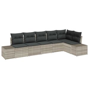 vidaXL Set de canapele pentru grădină 6 pcs Gri deschis poliratan