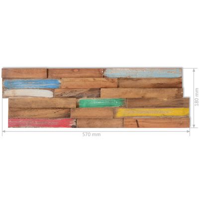 vidaXL Panouri placare pereți, 10 buc., 1,03 m², lemn masiv de tec