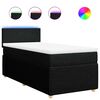 vidaXL Pat box spring cu saltea, negru, 90x190 cm, textil