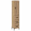 vidaXL Bufet Stejar Artizanal 34,5 x 34 x 180 cm Lemn prelucrat