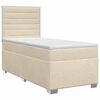 vidaXL Pat boxspring cu saltea Crem 90 x 190 cm Țesătură