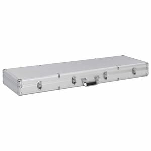 vidaXL Valiză pentru armă, argintiu, 118 x 38 x 12 cm, aluminiu