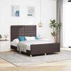 vidaXL Cadru de pat cu headboard Maro &icirc;nchis 140 x 190 cm țesătură