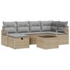 vidaXL Set de canapea 7 buc. 6-Număr de locuri Beige și gri deschis