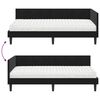 vidaXL Cadru de pat colțar cu saltea cu headboard 2 pcs Negru Catifea