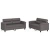 vidaXL Set de canapele cu perne, 2 piese, gri, piele ecologică