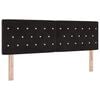 vidaXL Tăblie LED cu benzi LED cu headboard Negru 160 cm Catifea