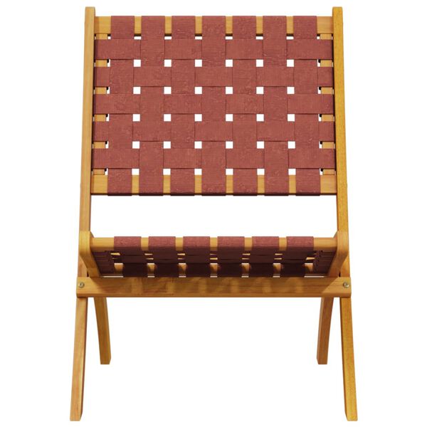 vidaXL Scaune de grădină pliante, 2 buc., cu masă, roșu, lemn masiv