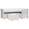 vidaXL Sofa de Grădină 4-Locuri cu Perne Aspect Ratan PP Alb