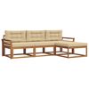 vidaXL Set de canapele de exterior 4 buc. Natural și Bej