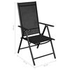 vidaXL Set mobilier de exterior pliabil, 9 piese, negru, aluminiu