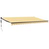 vidaXL Copertină retractabilă automată, galben și alb, 5x3 m