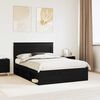 vidaXL Cadru de pat cu headboard Negru 140 x 190 cm Lemn de pin masiv