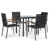 vidaXL Set mobilier de grădină, 5 piese, negru, textilenă și oțel