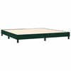 vidaXL Pat box spring cu saltea, verde &icirc;nchis, 200x200 cm, catifea