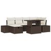 vidaXL Set de canapele pentru grădină cu pernă 7 pcs Maro Rattan poli