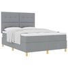 vidaXL Pat cu arcuri cu headboard Gri deschis 140 x 200 cm țesătură