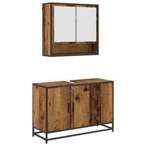 vidaXL Set de mobilier pentru baie 2 pcs Lemn Vechi Lemn compozit