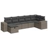 vidaXL Set canapele de grădină, 7 piese, cu perne, gri, poliratan