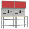 vidaXL Set banc de lucru 8 buc. Roșu și gri Oțel vopsit electrostatic