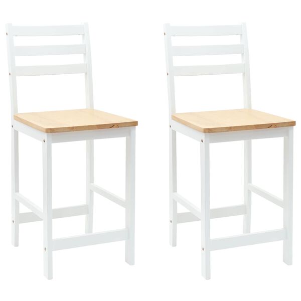 vidaXL Scaune de dining 2 pcs Alb 40 x 47,5 x 99,5 cm
