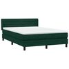 vidaXL Pat box spring cu saltea, verde &icirc;nchis, 160x210 cm, catifea