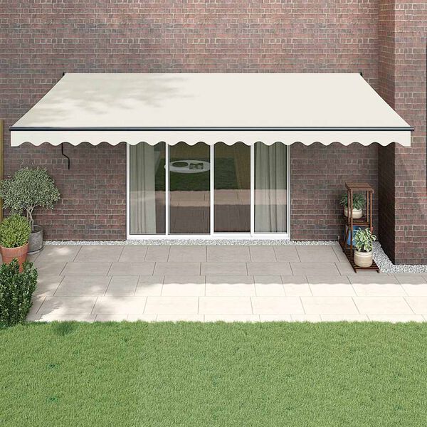 vidaXL Copertină retractabilă automată, crem, 5x3 m