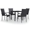 vidaXL Set mobilier de grădină, 5 piese, negru