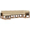 vidaXL Set de canapele de exterior cu pernă 7 pcs Natural și Bej