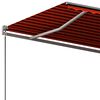 vidaXL Copertină autonomă retractabilă automat oranj/maro 450x350 cm