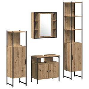 vidaXL Set de mobilier pentru baie 4 buc. Stejar Artizanal