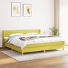 vidaXL Pat box spring cu saltea, verde, 200x200 cm, textil