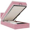 vidaXL Cadru de pat otoman cu saltea, catifea roz 90x200cm