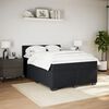 vidaXL Pat box spring cu saltea, negru, 140x190 cm, catifea