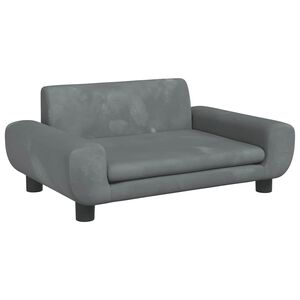 vidaXL Canapea pentru copii, gri &icirc;nchis, 70x45x33 cm, catifea