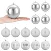 vidaXL Set de globuri de Crăciun XL 15 buc. Argintiu &Oslash; 10 cm Plastic