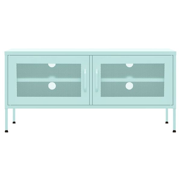 vidaXL Comodă TV, verde mentă, 105x35x50 cm, oțel