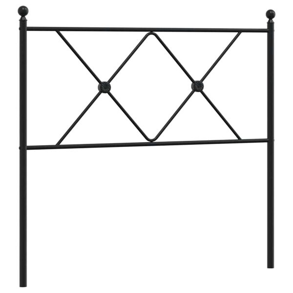 vidaXL Tăblie de pat de schimb metalică, negru, 90 cm