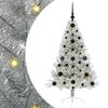 vidaXL Pom de Crăciun artificial pre-iluminat Argintiu 120 cm PET