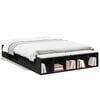 vidaXL Cadru de pat, negru, 120x190 cm, lemn prelucrat
