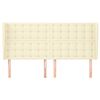 vidaXL Tăblie de pat cu aripioare, crem, 183x23x118/128 cm, piele eco
