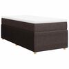 vidaXL Pat box spring cu saltea, maro &icirc;nchis, 100x200 cm, textil