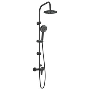 vidaXL Sistem de Duș Negru Oţel inoxidabil 21 x 48 x 112 cm