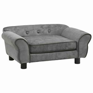 vidaXL Canapea pentru c&acirc;ini, gri, 72x45x30 cm, pluș
