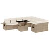 vidaXL Set canapele de grădină cu perne, 10 piese, bej, poliratan