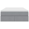 vidaXL Pat cu saltea și spațiu de depozitare Gri deschis 120 x 190 cm