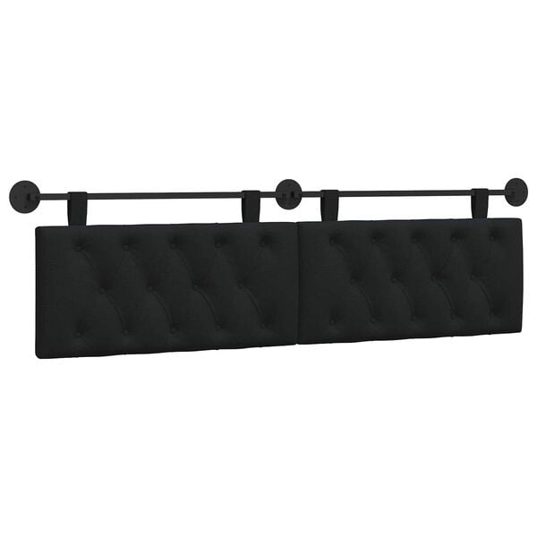 vidaXL Cap de pat suspendat Pe perete Negru 170 x 55 x 7 cm țesătură