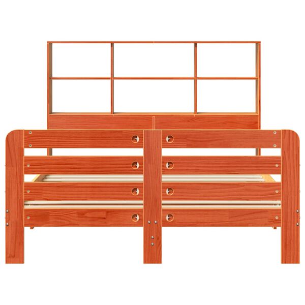 vidaXL Cadru pat fără saltea, maro ceruit, 120x190 cm, lemn masiv pin